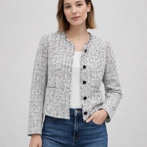 Banana Republic Monochrome Tweed Blazer